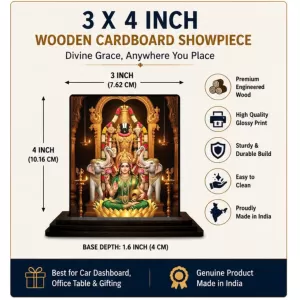 Car Dashboard Lakshmi Wooden Photo Stand 3x4 Inches, Compact & Stylish Spiritual Display For Car, Home & Office (Pack Of 1) (F49620) Car Dashboard Lakshmi Wooden Photo Stand 3x4 Inches, Compact & Stylish Spiritual Display For Car, Home & Office (Pack Of 1) (F49620)