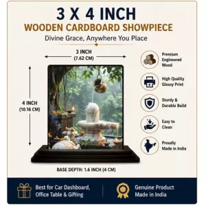 Car Dashboard Ganesha Wooden Photo Stand 3x4 Inches, Compact & Stylish Spiritual Display For Car, Home & Office (Pack Of 1) (F49629) Car Dashboard Ganesha Wooden Photo Stand 3x4 Inches, Compact & Stylish Spiritual Display For Car, Home & Office (Pack Of 1) (F49629)