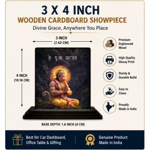 Car Dashboard Hanuman Wooden Photo Stand 3x4 Inches, Compact & Stylish Spiritual Display For Car, Home & Office (Pack Of 1) (F49641) Car Dashboard Hanuman Wooden Photo Stand 3x4 Inches, Compact & Stylish Spiritual Display For Car, Home & Office (Pack Of 1) (F49641)