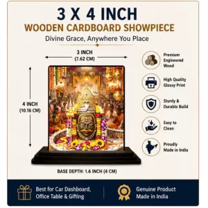 Car Dashboard Shiva Wooden Photo Stand 3x4 Inches, Compact & Stylish Spiritual Display For Car, Home & Office (Pack Of 1) (F49659) Car Dashboard Shiva Wooden Photo Stand 3x4 Inches, Compact & Stylish Spiritual Display For Car, Home & Office (Pack Of 1) (F49659)