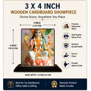 Car Dashboard Lakshmi Wooden Photo Stand 3x4 Inches, Compact & Stylish Spiritual Display For Car, Home & Office (Pack Of 1) (F49668) Car Dashboard Lakshmi Wooden Photo Stand 3x4 Inches, Compact & Stylish Spiritual Display For Car, Home & Office (Pack Of 1) (F49668)