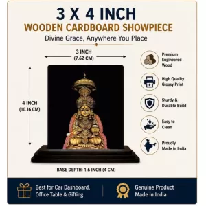 Car Dashboard Lakshmi Wooden Photo Stand 3x4 Inches, Compact & Stylish Spiritual Display For Car, Home & Office (Pack Of 1) (F49684) Car Dashboard Lakshmi Wooden Photo Stand 3x4 Inches, Compact & Stylish Spiritual Display For Car, Home & Office (Pack Of 1) (F49684)