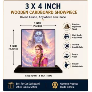 Car Dashboard Parvati Wooden Photo Stand 3x4 Inches, Compact & Stylish Spiritual Display For Car, Home & Office (Pack Of 1) (F49694) Car Dashboard Parvati Wooden Photo Stand 3x4 Inches, Compact & Stylish Spiritual Display For Car, Home & Office (Pack Of 1) (F49694)