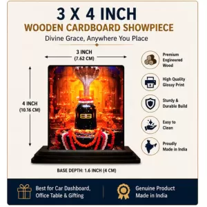Car Dashboard Shiva Wooden Photo Stand 3x4 Inches, Compact & Stylish Spiritual Display For Car, Home & Office (Pack Of 1) (F49708) Car Dashboard Shiva Wooden Photo Stand 3x4 Inches, Compact & Stylish Spiritual Display For Car, Home & Office (Pack Of 1) (F49708)