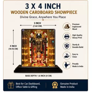 Car Dashboard Lakshmi Wooden Photo Stand 3x4 Inches, Compact & Stylish Spiritual Display For Car, Home & Office (Pack Of 1) (F49721) Car Dashboard Lakshmi Wooden Photo Stand 3x4 Inches, Compact & Stylish Spiritual Display For Car, Home & Office (Pack Of 1) (F49721)