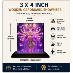 Car Dashboard Ganesha Wooden Photo Stand 3x4 Inches, Compact & Stylish Spiritual Display For Car, Home & Office (Pack Of 1) (F49726) Car Dashboard Ganesha Wooden Photo Stand 3x4 Inches, Compact & Stylish Spiritual Display For Car, Home & Office (Pack Of 1) (F49726)