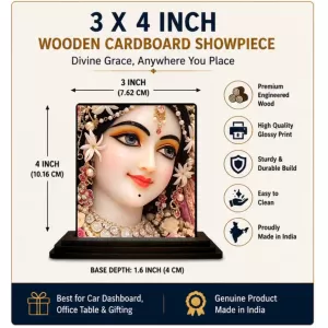 Car Dashboard Radha Wooden Photo Stand 3x4 Inches, Compact & Stylish Spiritual Display For Car, Home & Office (Pack Of 1) (F49742) Car Dashboard Radha Wooden Photo Stand 3x4 Inches, Compact & Stylish Spiritual Display For Car, Home & Office (Pack Of 1) (F49742)
