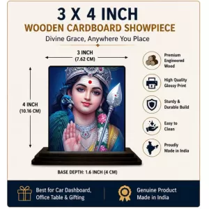 Car Dashboard Krishna Wooden Photo Stand 3x4 Inches, Compact & Stylish Spiritual Display For Car, Home & Office (Pack Of 1) (F49744) Car Dashboard Krishna Wooden Photo Stand 3x4 Inches, Compact & Stylish Spiritual Display For Car, Home & Office (Pack Of 1) (F49744)