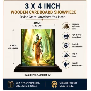 Car Dashboard Ram Wooden Photo Stand 3x4 Inches, Compact & Stylish Spiritual Display For Car, Home & Office (Pack Of 1) (F49764) Car Dashboard Ram Wooden Photo Stand 3x4 Inches, Compact & Stylish Spiritual Display For Car, Home & Office (Pack Of 1) (F49764)
