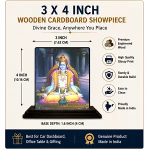 Car Dashboard Lord Vishnu Wooden Photo Stand 3x4 Inches, Compact & Stylish Spiritual Display For Car, Home & Office (Pack Of 1) (F49772) Car Dashboard Lord Vishnu Wooden Photo Stand 3x4 Inches, Compact & Stylish Spiritual Display For Car, Home & Office (Pack Of 1) (F49772)
