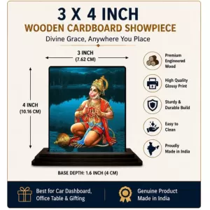 Car Dashboard Hanuman Wooden Photo Stand 3x4 Inches, Compact & Stylish Spiritual Display For Car, Home & Office (Pack Of 1) (F49777) Car Dashboard Hanuman Wooden Photo Stand 3x4 Inches, Compact & Stylish Spiritual Display For Car, Home & Office (Pack Of 1) (F49777)