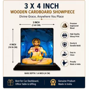 Car Dashboard Hanuman Wooden Photo Stand 3x4 Inches, Compact & Stylish Spiritual Display For Car, Home & Office (Pack Of 1) (F49778) Car Dashboard Hanuman Wooden Photo Stand 3x4 Inches, Compact & Stylish Spiritual Display For Car, Home & Office (Pack Of 1) (F49778)