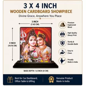 Car Dashboard Lord Shiva And Parvati Wooden Photo Stand 3x4 Inches, Compact & Stylish Spiritual Display For Car, Home & Office (Pack Of 1) (F49781) Car Dashboard Lord Shiva And Parvati Wooden Photo Stand 3x4 Inches, Compact & Stylish Spiritual Display For Car, Home & Office (Pack Of 1) (F49781)