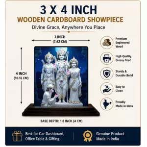 Car Dashboard Ram Darbar Wooden Photo Stand 3x4 Inches, Compact & Stylish Spiritual Display For Car, Home & Office (Pack Of 1) (F49789) Car Dashboard Ram Darbar Wooden Photo Stand 3x4 Inches, Compact & Stylish Spiritual Display For Car, Home & Office (Pack Of 1) (F49789)