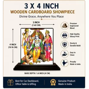 Car Dashboard Lord Lord Rama Wooden Photo Stand 3x4 Inches, Compact & Stylish Spiritual Display For Car, Home & Office (Pack Of 1) (F49790) Car Dashboard Lord Lord Rama Wooden Photo Stand 3x4 Inches, Compact & Stylish Spiritual Display For Car, Home & Office (Pack Of 1) (F49790)