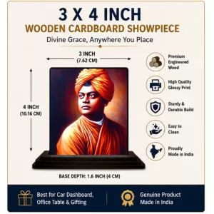 Car Dashboard Swami Vivekananda Wooden Photo Stand 3x4 Inches, Compact & Stylish Spiritual Display For Car, Home & Office (Pack Of 1) (F49805) Car Dashboard Swami Vivekananda Wooden Photo Stand 3x4 Inches, Compact & Stylish Spiritual Display For Car, Home & Office (Pack Of 1) (F49805)