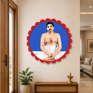 Anukulchandra Chakravarty Wall Hanging Photo Frame | 8 Inch Round Floral Design With Golden Hanging Chain | Decorative Religious Wall Decor For Home, Office, Temple & Pooja Room (F21702) Anukulchandra Chakravarty Wall Hanging Photo Frame | 8 Inch Round Floral Design With Golden Hanging Chain | Decorative Religious Wall Decor For Home, Office, Temple & Pooja Room (F21702)