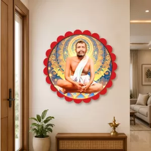 Ramakrishna Paramahamsa Wall Hanging Photo Frame | 8 Inch Round Floral Design With Golden Hanging Chain | Decorative Religious Wall Decor For Home, Office, Temple & Pooja Room (F21729) Ramakrishna Paramahamsa Wall Hanging Photo Frame | 8 Inch Round Floral Design With Golden Hanging Chain | Decorative Religious Wall Decor For Home, Office, Temple & Pooja Room (F21729)