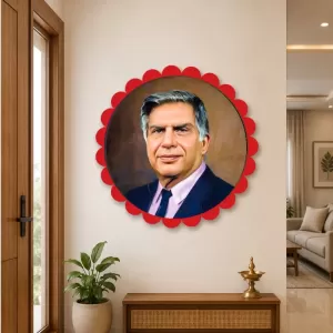 Rathan Tata Wall Hanging Photo Frame | 8 Inch Round Floral Design With Golden Hanging Chain | Decorative Religious Wall Decor For Home, Office, Temple & Pooja Room (F21745) Rathan Tata Wall Hanging Photo Frame | 8 Inch Round Floral Design With Golden Hanging Chain | Decorative Religious Wall Decor For Home, Office, Temple & Pooja Room (F21745)