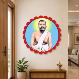 Ramakrishna Paramahamsa Wall Hanging Photo Frame | 8 Inch Round Floral Design With Golden Hanging Chain | Decorative Religious Wall Decor For Home, Office, Temple & Pooja Room (F21751) Ramakrishna Paramahamsa Wall Hanging Photo Frame | 8 Inch Round Floral Design With Golden Hanging Chain | Decorative Religious Wall Decor For Home, Office, Temple & Pooja Room (F21751)