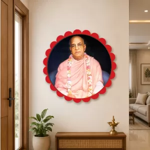 Bhaktivedanta Swami Prabhupada Wall Hanging Photo Frame | 8 Inch Round Floral Design With Golden Hanging Chain | Decorative Religious Wall Decor For Home, Office, Temple & Pooja Room (F21768) Bhaktivedanta Swami Prabhupada Wall Hanging Photo Frame | 8 Inch Round Floral Design With Golden Hanging Chain | Decorative Religious Wall Decor For Home, Office, Temple & Pooja Room (F21768)