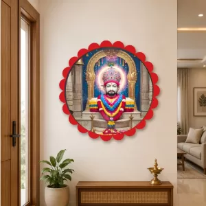 Khatu Shyam Wall Hanging Photo Frame | 8 Inch Round Floral Design With Golden Hanging Chain | Decorative Religious Wall Decor For Home, Office, Temple & Pooja Room (F21838) Khatu Shyam Wall Hanging Photo Frame | 8 Inch Round Floral Design With Golden Hanging Chain | Decorative Religious Wall Decor For Home, Office, Temple & Pooja Room (F21838)
