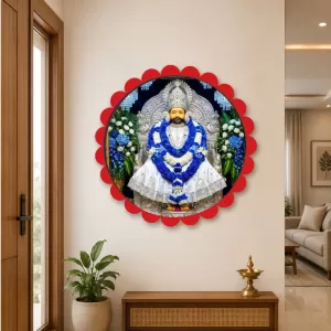 Khatu Shyam Wall Hanging Photo Frame | 8 Inch Round Floral Design With Golden Hanging Chain | Decorative Religious Wall Decor For Home, Office, Temple & Pooja Room (F21839) Khatu Shyam Wall Hanging Photo Frame | 8 Inch Round Floral Design With Golden Hanging Chain | Decorative Religious Wall Decor For Home, Office, Temple & Pooja Room (F21839)