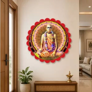 Srila Bhaktisiddhanta Saraswati Thakura Wall Hanging Photo Frame | 8 Inch Round Floral Design With Golden Hanging Chain | Decorative Religious Wall Decor For Home, Office, Temple & Pooja Room (F21880) Srila Bhaktisiddhanta Saraswati Thakura Wall Hanging Photo Frame | 8 Inch Round Floral Design With Golden Hanging Chain | Decorative Religious Wall Decor For Home, Office, Temple & Pooja Room (F21880)