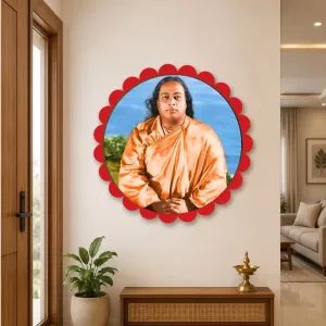 Paramahamsa Yogananada Wall Hanging Photo Frame | 8 Inch Round Floral Design With Golden Hanging Chain | Decorative Religious Wall Decor For Home, Office, Temple & Pooja Room (F22040) Paramahamsa Yogananada Wall Hanging Photo Frame | 8 Inch Round Floral Design With Golden Hanging Chain | Decorative Religious Wall Decor For Home, Office, Temple & Pooja Room (F22040)