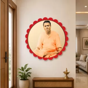 Swami Vivekananda Wall Hanging Photo Frame | 8 Inch Round Floral Design With Golden Hanging Chain | Decorative Religious Wall Decor For Home, Office, Temple & Pooja Room (F22123) Swami Vivekananda Wall Hanging Photo Frame | 8 Inch Round Floral Design With Golden Hanging Chain | Decorative Religious Wall Decor For Home, Office, Temple & Pooja Room (F22123)