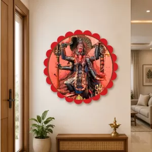 Kaali Maa Wall Hanging Photo Frame | 8 Inch Round Floral Design With Golden Hanging Chain | Decorative Religious Wall Decor For Home, Office, Temple & Pooja Room (F22124) Kaali Maa Wall Hanging Photo Frame | 8 Inch Round Floral Design With Golden Hanging Chain | Decorative Religious Wall Decor For Home, Office, Temple & Pooja Room (F22124)