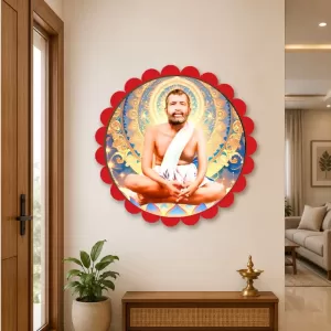 Ramakrishna Paramahamsa Wall Hanging Photo Frame | 8 Inch Round Floral Design With Golden Hanging Chain | Decorative Religious Wall Decor For Home, Office, Temple & Pooja Room (F22739) Ramakrishna Paramahamsa Wall Hanging Photo Frame | 8 Inch Round Floral Design With Golden Hanging Chain | Decorative Religious Wall Decor For Home, Office, Temple & Pooja Room (F22739)