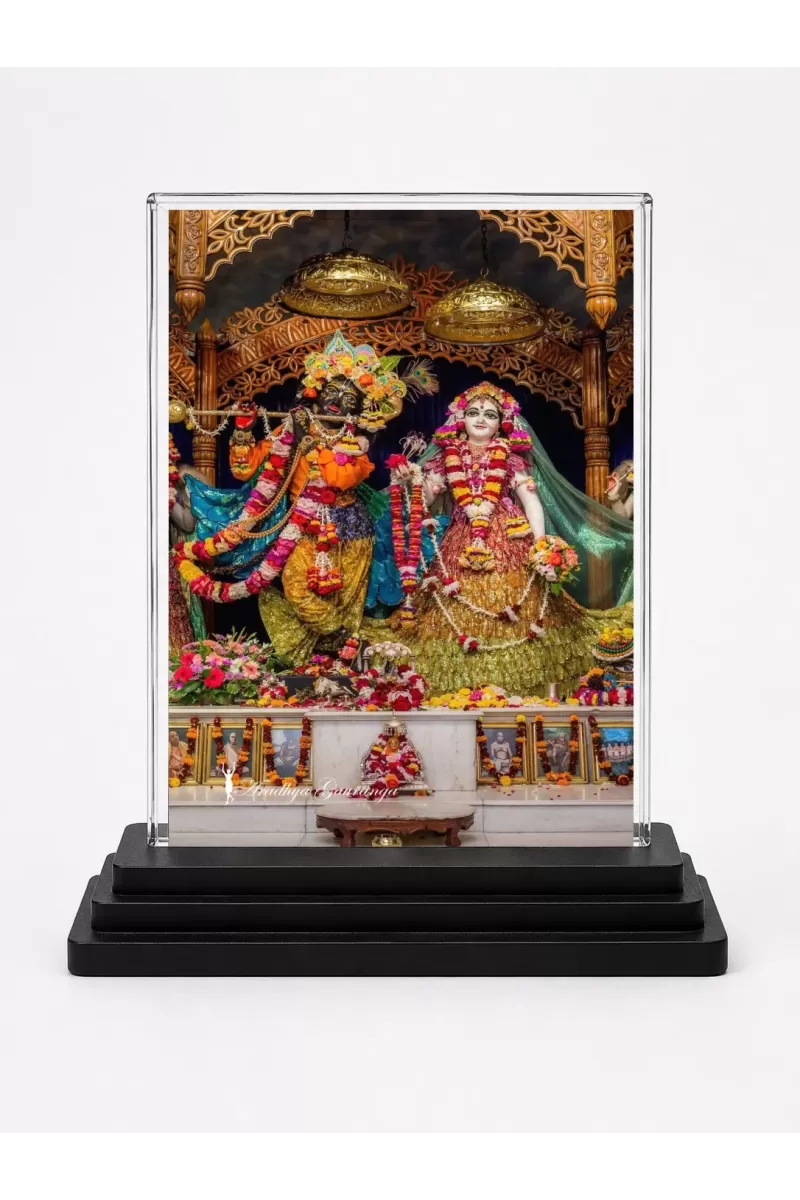 Hindu Deity Acrylic Car Dashboard Showpiece | Double-Sided Hindu Deity Photo Stand | 3 X 4 Inch Photo | Transparent Acrylic Frame With Black Base | Car Dashboard, Office & Table Decor (F70226)