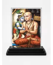 Lord Rama Acrylic Car Dashboard Showpiece | Double-Sided Lord Rama Photo Stand | 3 X 4 Inch Photo | Transparent Acrylic Frame With Black Base | Car Dashboard, Office & Table Decor (F70227)