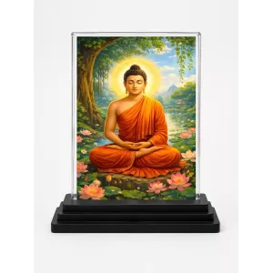 Gautama Buddha Acrylic Car Dashboard Showpiece | Double-Sided Gautama Buddha Photo Stand | 3 X 4 Inch Photo | Transparent Acrylic Frame With Black Base | Car Dashboard, Office & Table Decor (F70236) Gautama Buddha Acrylic Car Dashboard Showpiece | Double-Sided Gautama Buddha Photo Stand | 3 X 4 Inch Photo | Transparent Acrylic Frame With Black Base | Car Dashboard, Office & Table Decor (F70236)