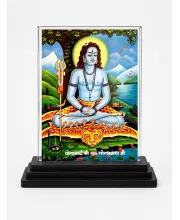 Lord Rama Acrylic Car Dashboard Showpiece | Double-Sided Lord Rama Photo Stand | 3 X 4 Inch Photo | Transparent Acrylic Frame With Black Base | Car Dashboard, Office & Table Decor (F70250)