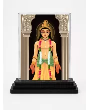 Sri Chaitannya Acrylic Car Dashboard Showpiece | Double-Sided Sri Chaitannya Photo Stand | 3 X 4 Inch Photo | Transparent Acrylic Frame With Black Base | Car Dashboard, Office & Table Decor (F70252)
