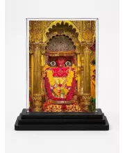 Maa Kali Acrylic Car Dashboard Showpiece | Double-Sided Maa Kali Photo Stand | 3 X 4 Inch Photo | Transparent Acrylic Frame With Black Base | Car Dashboard, Office & Table Decor (F70253)