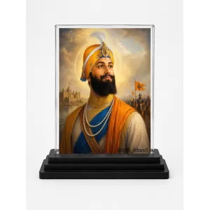 Guru Gobind Singh Ji Acrylic Car Dashboard Showpiece | Double-Sided Guru Gobind Singh Ji Photo Stand | 3 X 4 Inch Photo | Transparent Acrylic Frame With Black Base | Car Dashboard, Office & Table Decor (F70260) Guru Gobind Singh Ji Acrylic Car Dashboard Showpiece | Double-Sided Guru Gobind Singh Ji Photo Stand | 3 X 4 Inch Photo | Transparent Acrylic Frame With Black Base | Car Dashboard, Office & Table Decor (F70260)