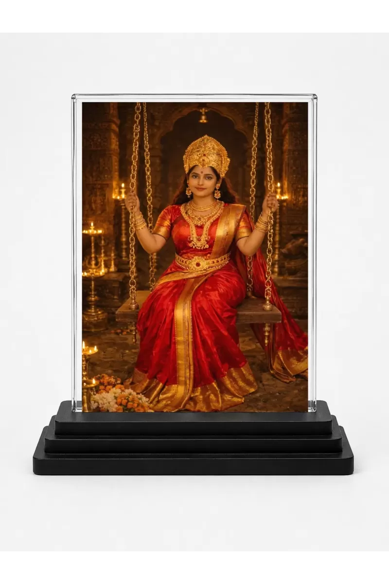 Lord Shiva Acrylic Car Dashboard Showpiece | Double-Sided Lord Shiva Photo Stand | 3 X 4 Inch Photo | Transparent Acrylic Frame With Black Base | Car Dashboard, Office & Table Decor (F70263)