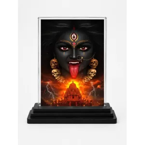 Maa Kali Acrylic Car Dashboard Showpiece | Double-Sided Maa Kali Photo Stand | 3 X 4 Inch Photo | Transparent Acrylic Frame With Black Base | Car Dashboard, Office & Table Decor (F70265) Maa Kali Acrylic Car Dashboard Showpiece | Double-Sided Maa Kali Photo Stand | 3 X 4 Inch Photo | Transparent Acrylic Frame With Black Base | Car Dashboard, Office & Table Decor (F70265)