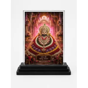 Khatu Shyam Ji Acrylic Car Dashboard Showpiece | Double-Sided Khatu Shyam Ji Photo Stand | 3 X 4 Inch Photo | Transparent Acrylic Frame With Black Base | Car Dashboard, Office & Table Decor (F70266) Khatu Shyam Ji Acrylic Car Dashboard Showpiece | Double-Sided Khatu Shyam Ji Photo Stand | 3 X 4 Inch Photo | Transparent Acrylic Frame With Black Base | Car Dashboard, Office & Table Decor (F70266)