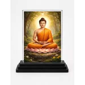 Gautama Buddha Acrylic Car Dashboard Showpiece | Double-Sided Gautama Buddha Photo Stand | 3 X 4 Inch Photo | Transparent Acrylic Frame With Black Base | Car Dashboard, Office & Table Decor (F70273) Gautama Buddha Acrylic Car Dashboard Showpiece | Double-Sided Gautama Buddha Photo Stand | 3 X 4 Inch Photo | Transparent Acrylic Frame With Black Base | Car Dashboard, Office & Table Decor (F70273)