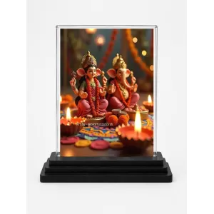 Lord Ganesha Acrylic Car Dashboard Showpiece | Double-Sided Lord Ganesha Photo Stand | 3 X 4 Inch Photo | Transparent Acrylic Frame With Black Base | Car Dashboard, Office & Table Decor (F70278) Lord Ganesha Acrylic Car Dashboard Showpiece | Double-Sided Lord Ganesha Photo Stand | 3 X 4 Inch Photo | Transparent Acrylic Frame With Black Base | Car Dashboard, Office & Table Decor (F70278)