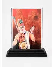Sant Kabir Das Acrylic Car Dashboard Showpiece | Double-Sided Sant Kabir Das Photo Stand | 3 X 4 Inch Photo | Transparent Acrylic Frame With Black Base | Car Dashboard, Office & Table Decor (F70279)