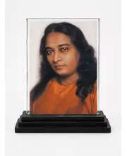 Lord Rama Acrylic Car Dashboard Showpiece | Double-Sided Lord Rama Photo Stand | 3 X 4 Inch Photo | Transparent Acrylic Frame With Black Base | Car Dashboard, Office & Table Decor (F70282)