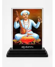 Tirupati Balaji Acrylic Car Dashboard Showpiece | Double-Sided Tirupati Balaji Photo Stand | 3 X 4 Inch Photo | Transparent Acrylic Frame With Black Base | Car Dashboard, Office & Table Decor (F70284)