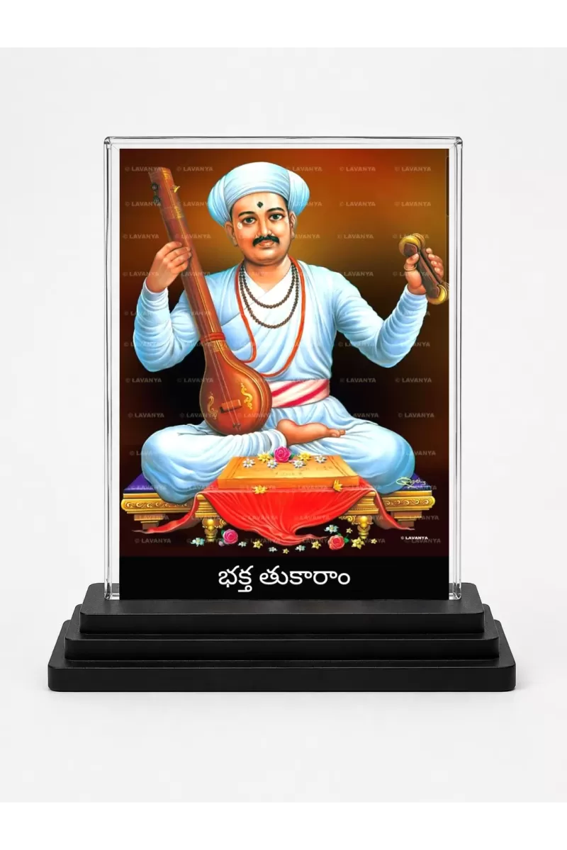Tirupati Balaji Acrylic Car Dashboard Showpiece | Double-Sided Tirupati Balaji Photo Stand | 3 X 4 Inch Photo | Transparent Acrylic Frame With Black Base | Car Dashboard, Office & Table Decor (F70284)
