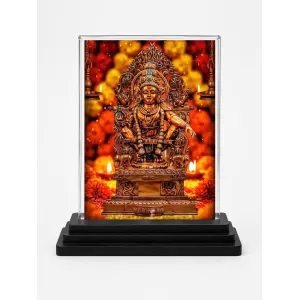 Hindu Deity Acrylic Car Dashboard Showpiece | Double-Sided Hindu Deity Photo Stand | 3 X 4 Inch Photo | Transparent Acrylic Frame With Black Base | Car Dashboard, Office & Table Decor (F70300)