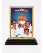 Thakur Anukul Acrylic Car Dashboard Showpiece | Double-Sided Thakur Anukul Photo Stand | 3 X 4 Inch Photo | Transparent Acrylic Frame With Black Base | Car Dashboard, Office & Table Decor (F70301)